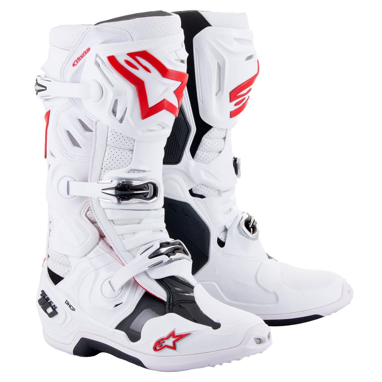 Alpinestars 2024 Tech 10 Supervented Motocross Boots White Bright Red